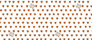 Burnt Orange Hearts with Texas State Icon Print