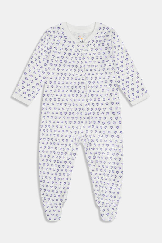 Infant Hearts Zipper Footie view 1