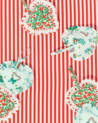 Snow Village Ruffle Heart Ornament