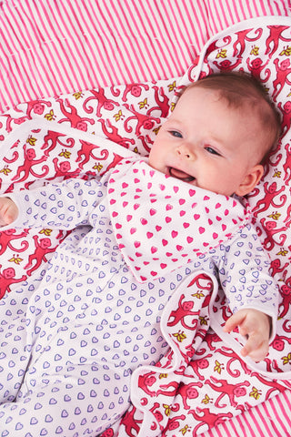 Infant Hearts & Hathi Bandana Bib Set