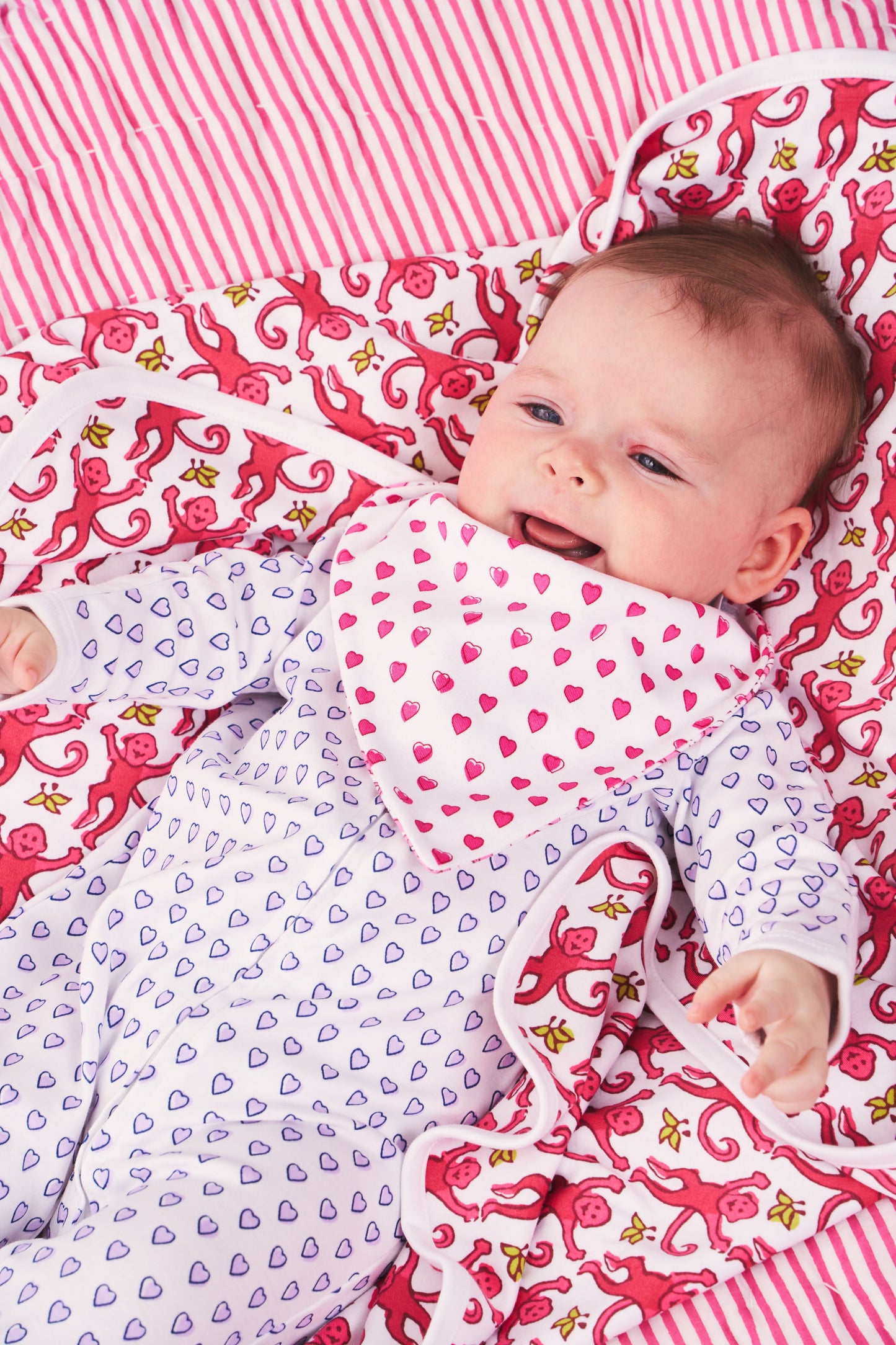 Infant Hearts & Hathi Bandana Bib Set view 3