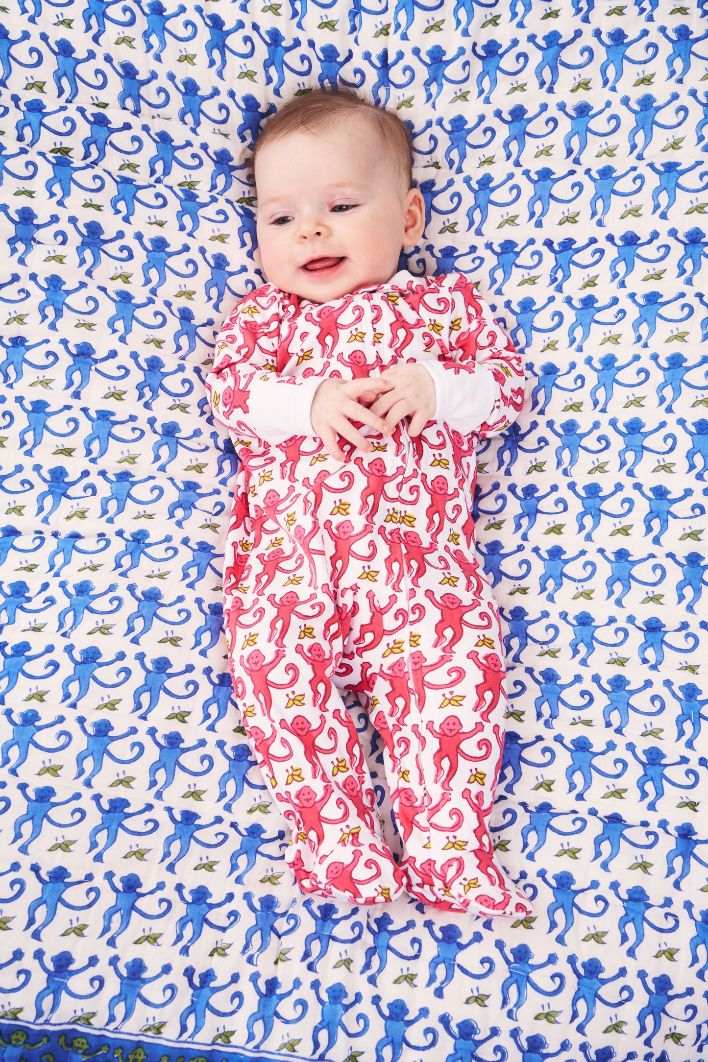 Roller Rabbit Infant Monkey Zipper Footie view 2