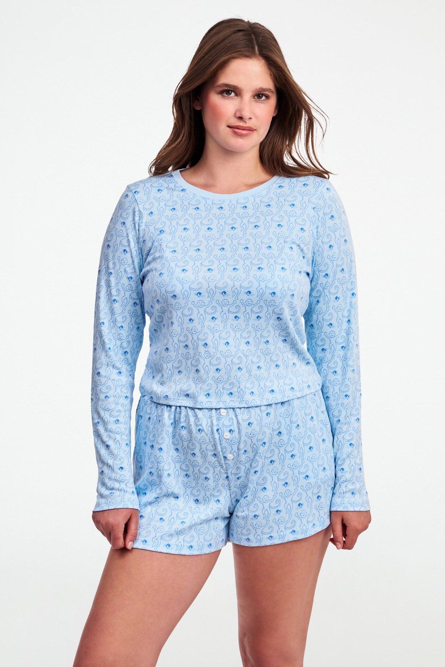 Monkey Rosebud Long Sleeve Baby Tee view 1