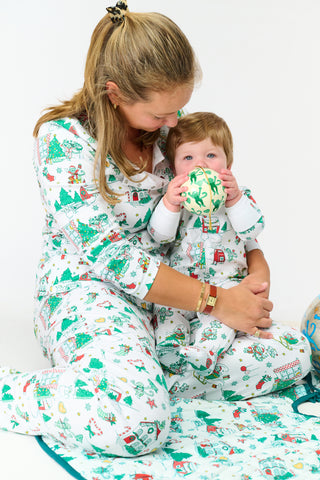 Infant Snow Village Zipper Footie