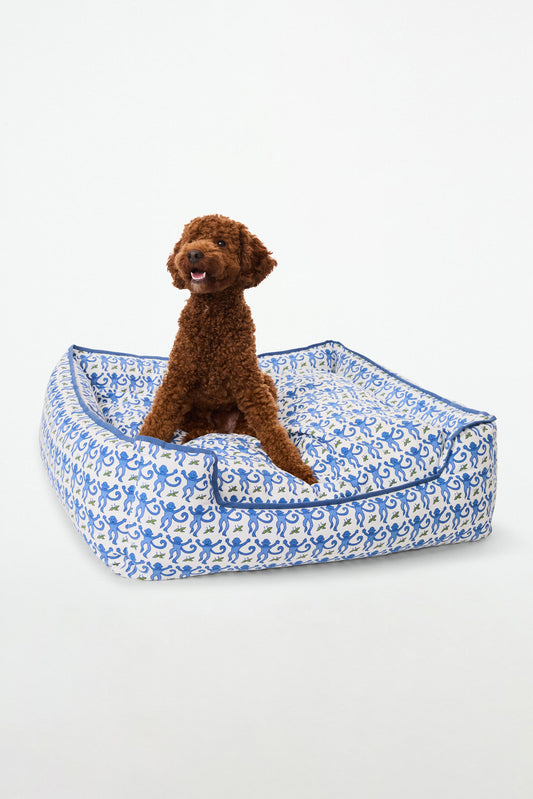 Roller Rabbit Blue Monkey Dog Bed view 1
