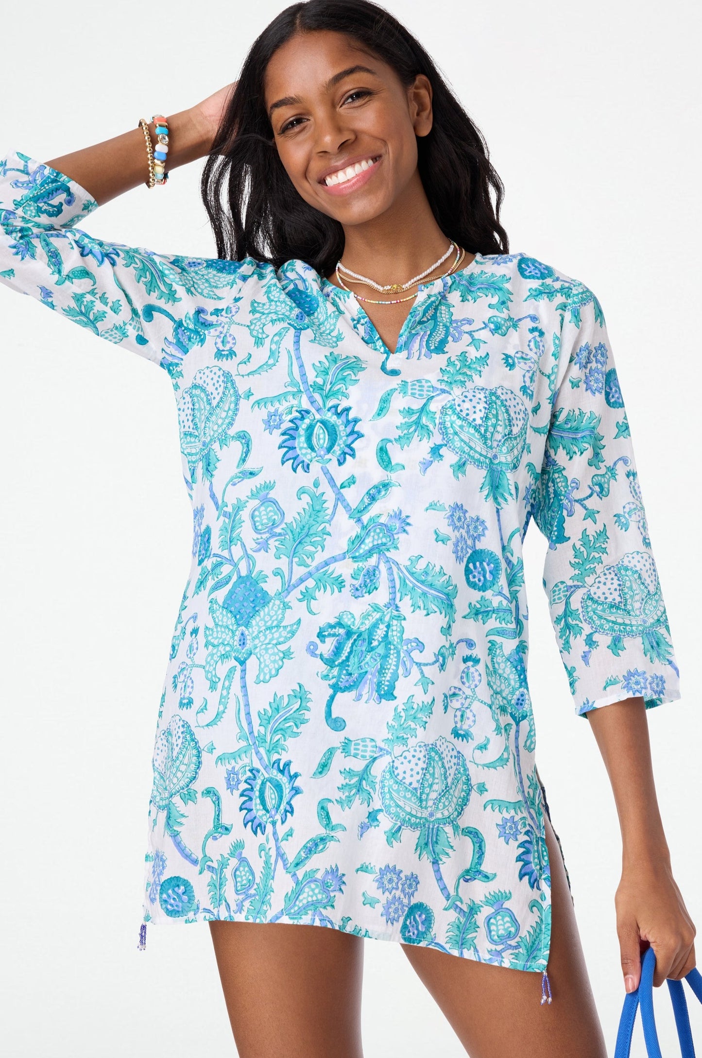 Roller Rabbit Turquoise Amanda Kurta view 1