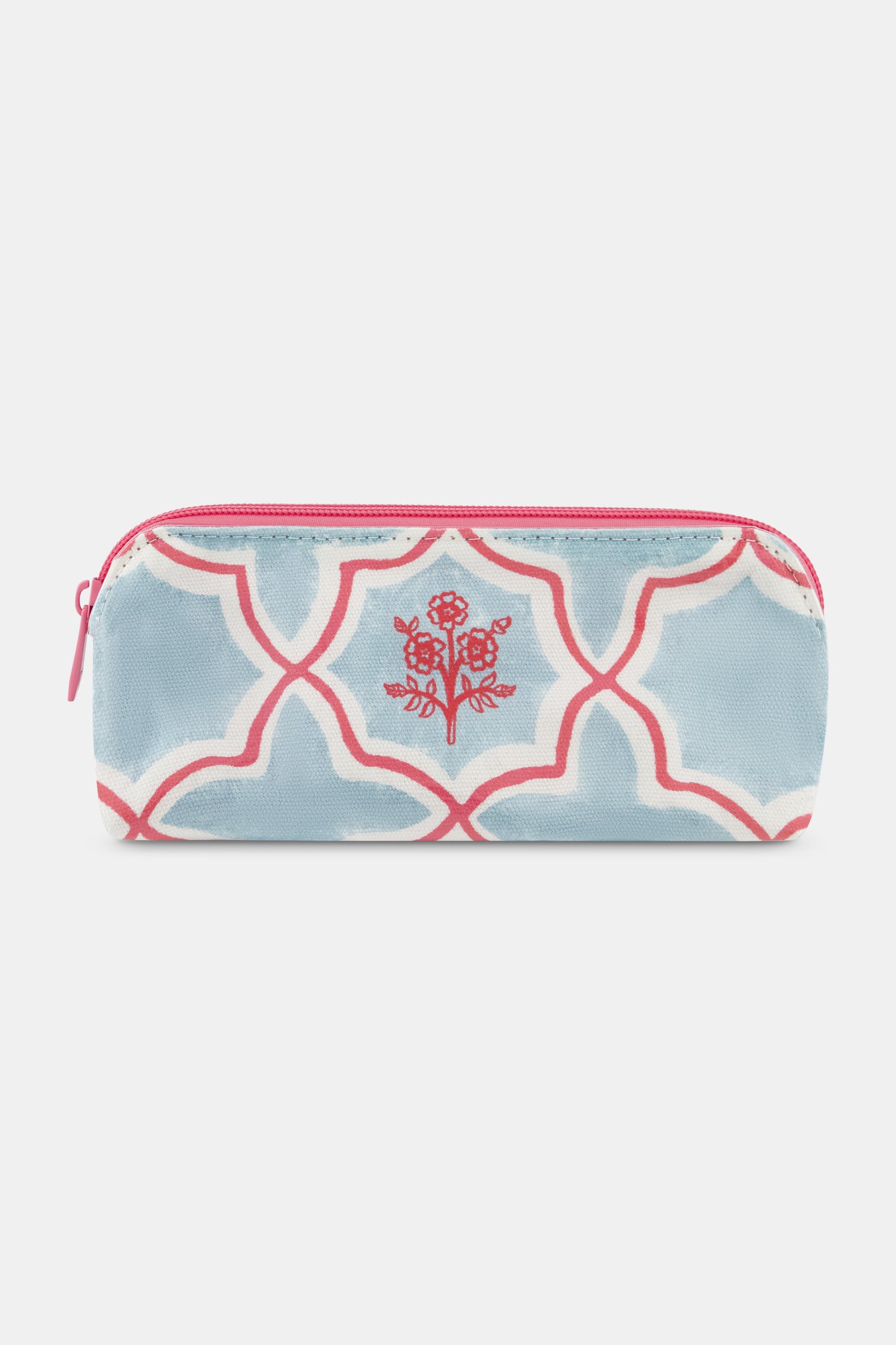 Roller Rabbit Blue Argan Rosebud Makeup Bag
