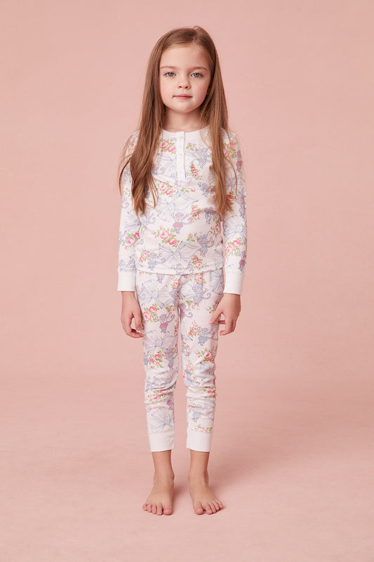 LoveShackFancy x Roller Rabbit Kids Rosa Beaux Monkey Pajamas view 1
