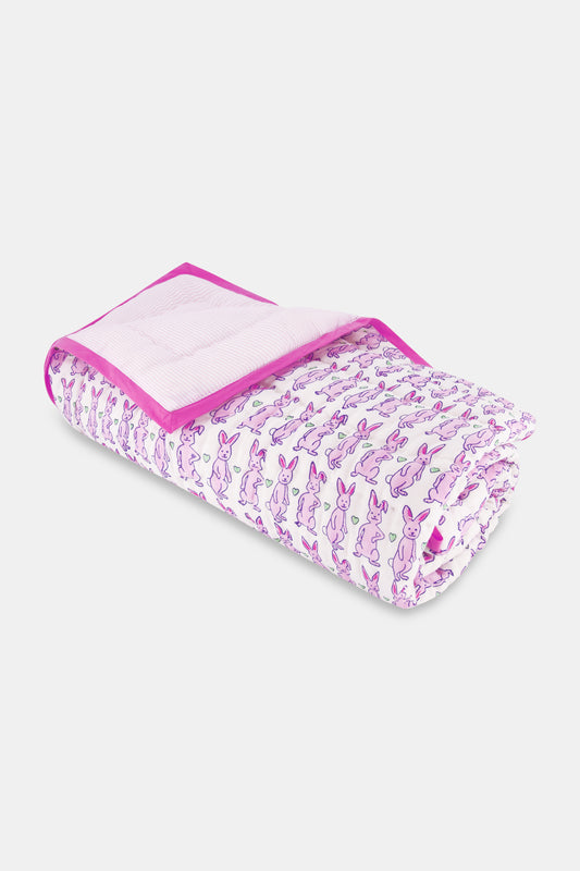 Pink Hoppy Baby Quilt view 1