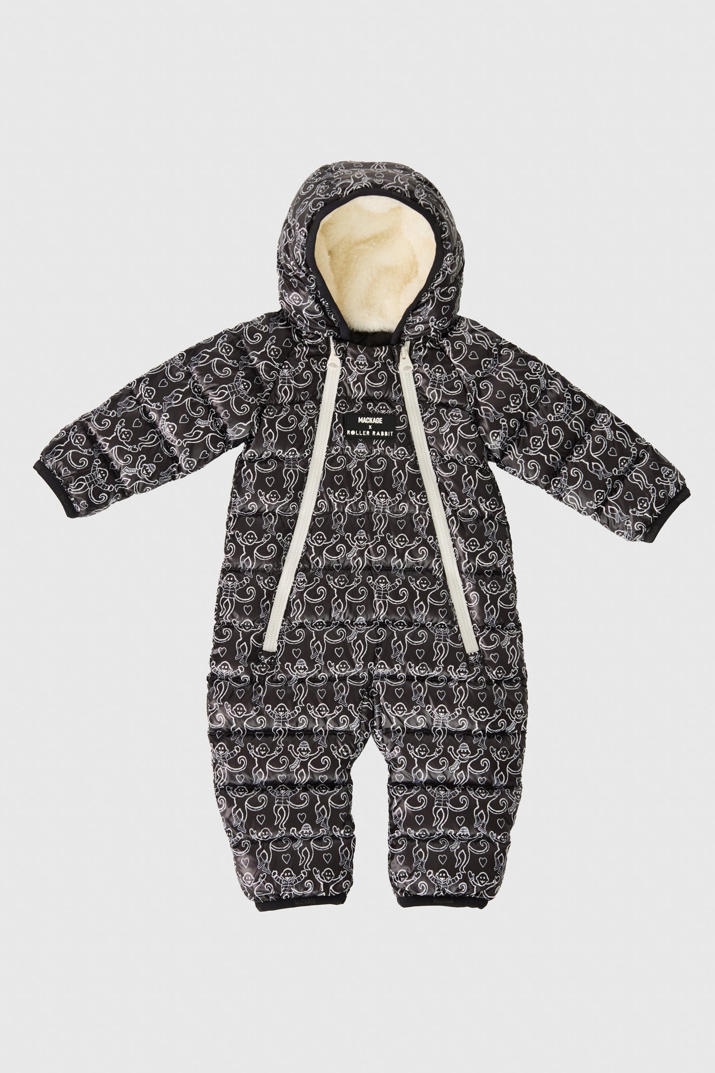 Baby snowsuit with pattern on a white background view 2