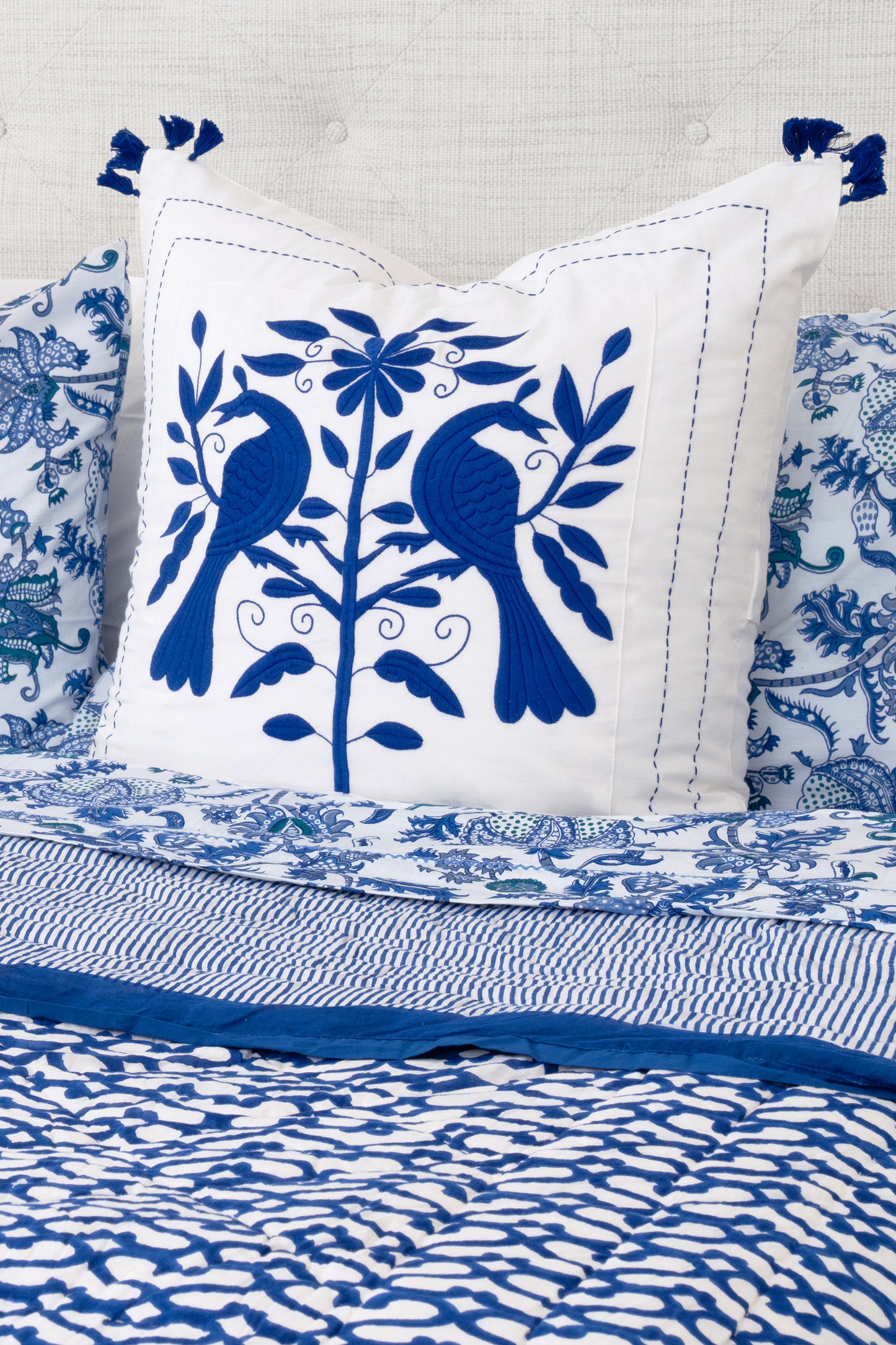 Roller Rabbit Embroidered Animal Navy Euro view 2