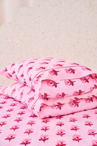 Roller Rabbit Pink Marigold Stripe Pillowcase Set