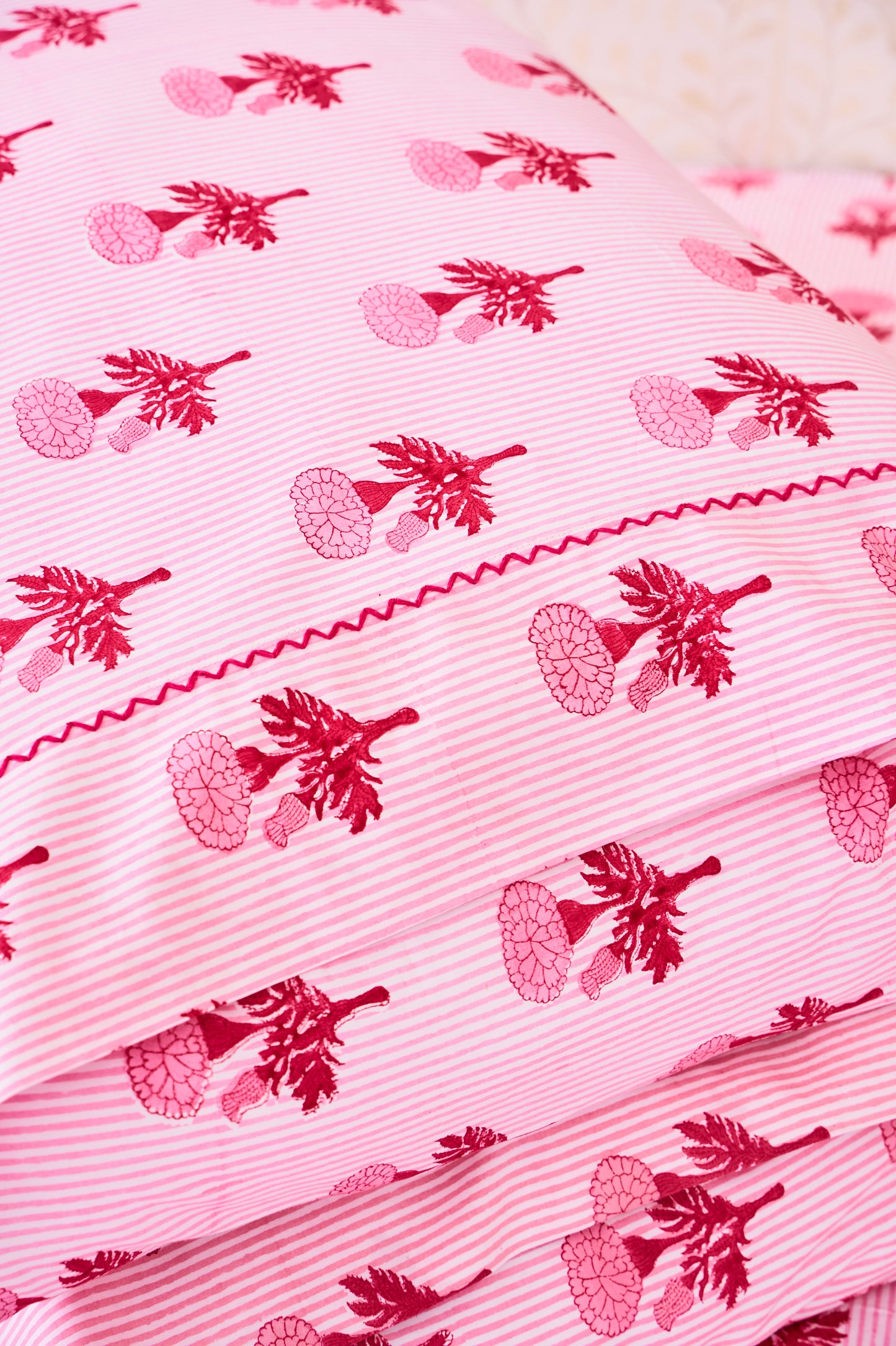 Roller Rabbit Pink Marigold Stripe Pillowcase Set view 3