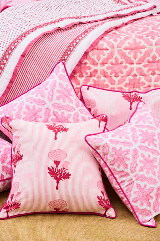 Roller Rabbit Pink Marigold Stripe Decorative Pillow