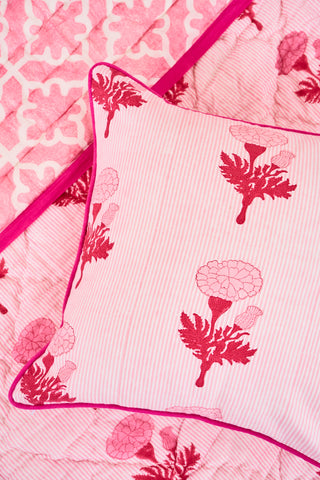 Roller Rabbit Pink Marigold Stripe Decorative Pillow