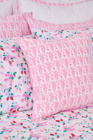 Roller Rabbit Pale Pink Lovely Monkey Decorative Pillow