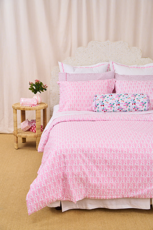 Roller Rabbit Pale Pink Lovely Monkey Duvet Cover view 1