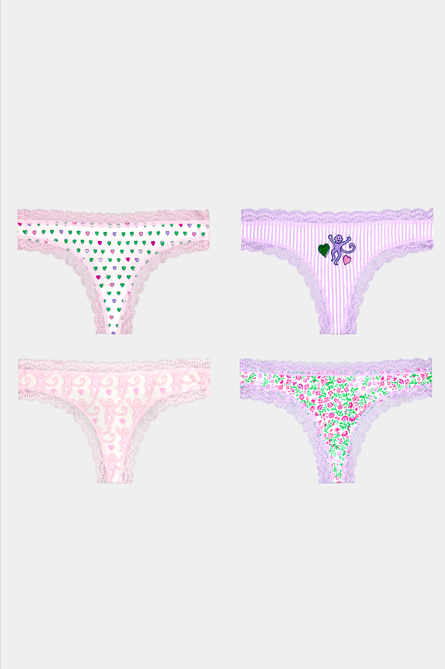 Roller Rabbit Mixed Icon Thong 4 Pack view 1
