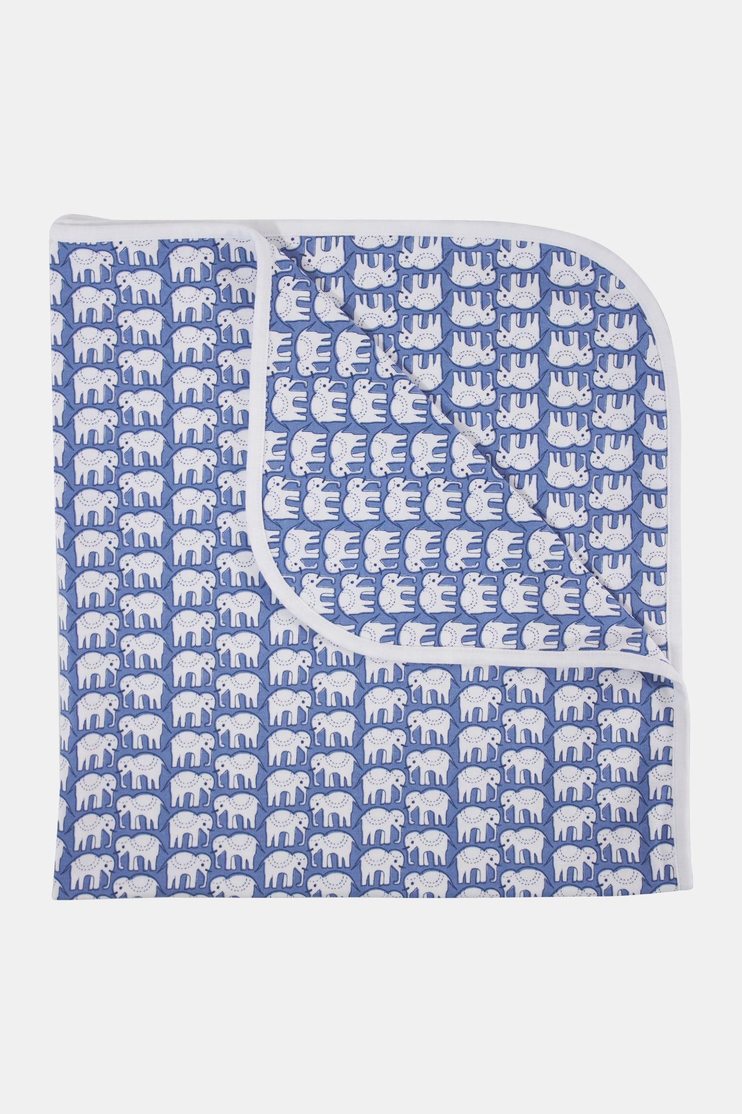 Roller Rabbit Blue Infant Hathi Receiving Blanket view 1