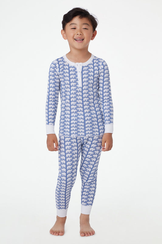 Roller Rabbit Blue Kids Hathi Pajamas view 1