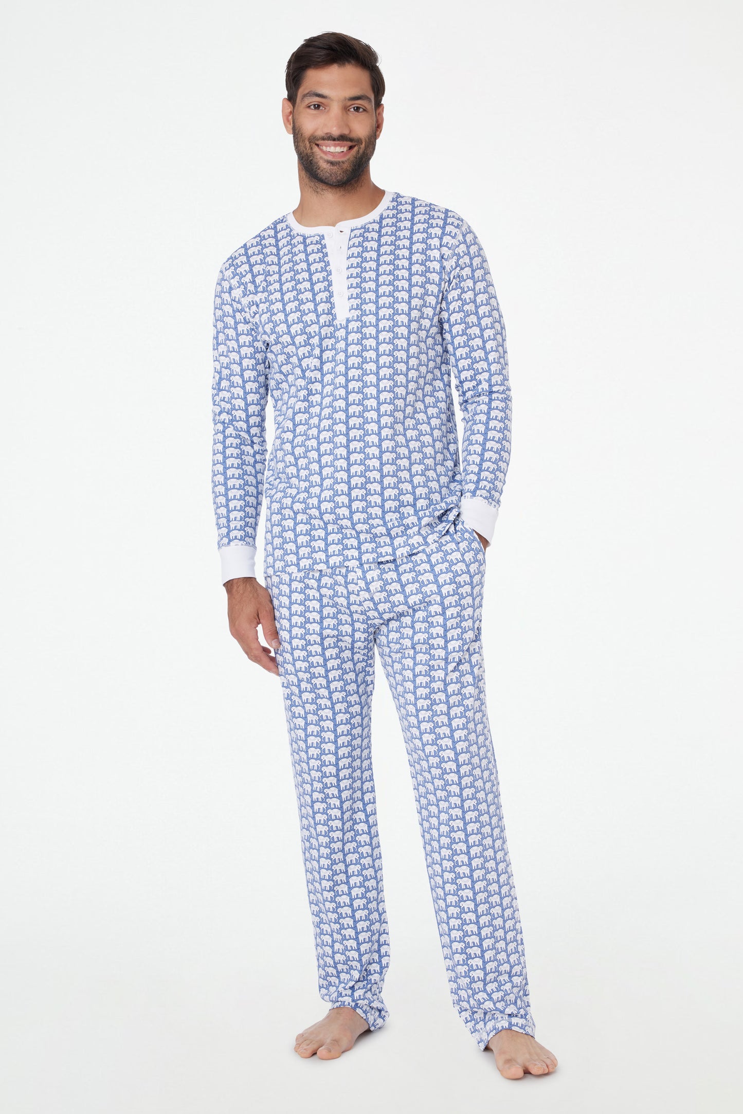 Roller Rabbit Men's Blue Hathi Spencer Pajamas view 2
