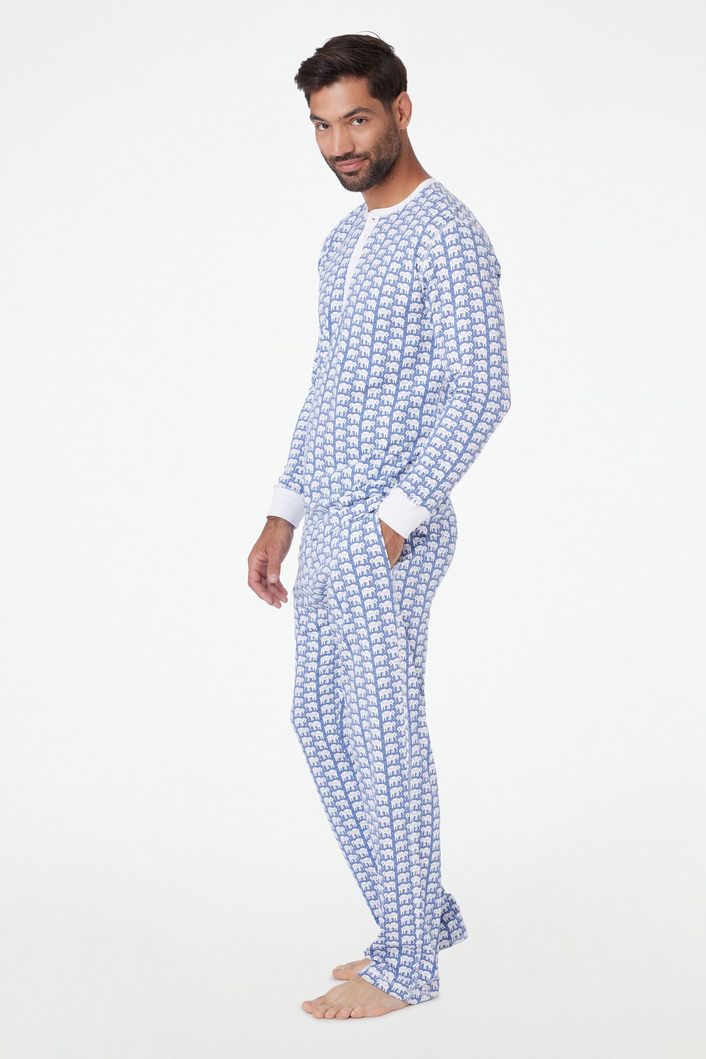 Roller Rabbit Men's Blue Hathi Spencer Pajamas view 4