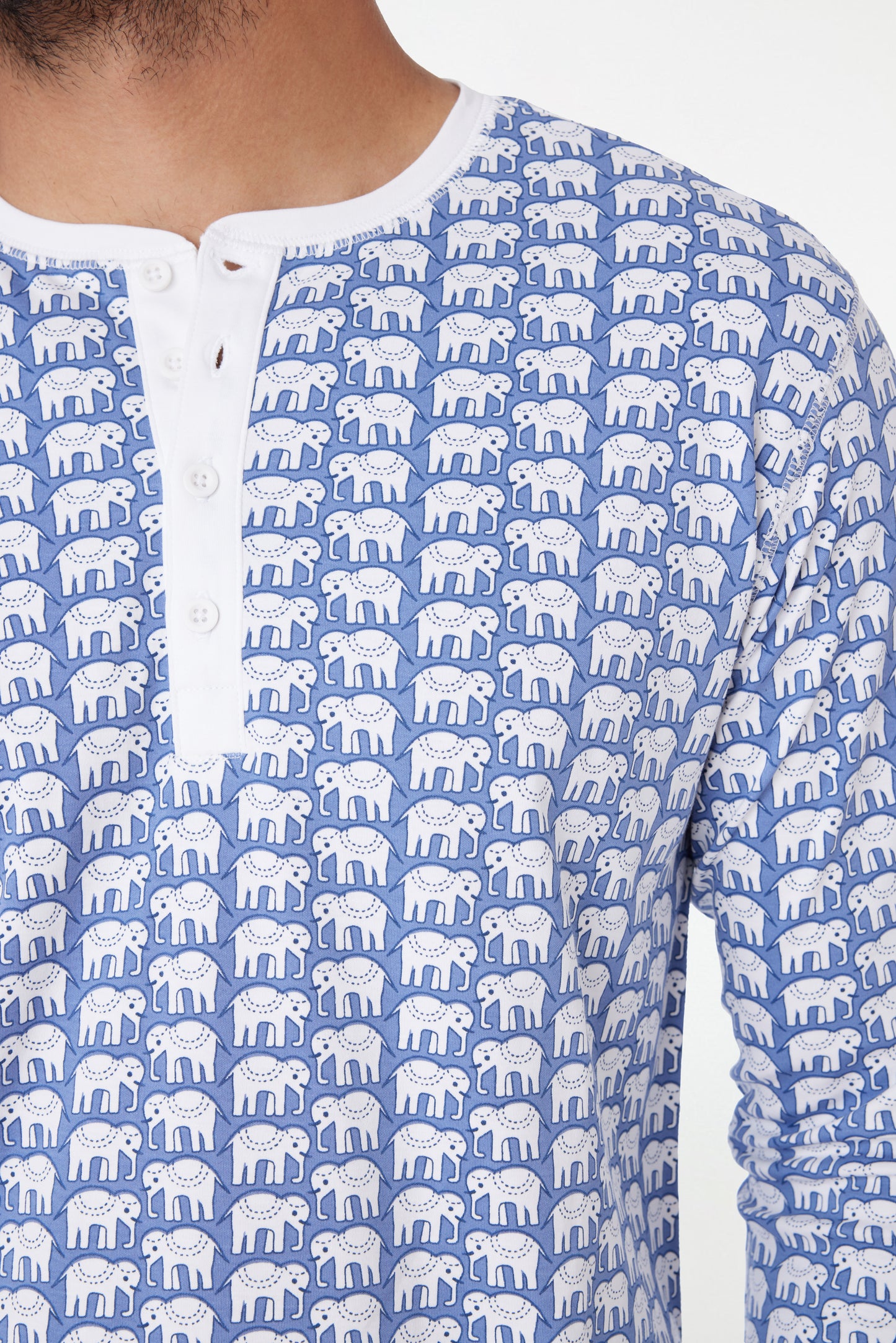 Roller Rabbit Men's Blue Hathi Spencer Pajamas view 3