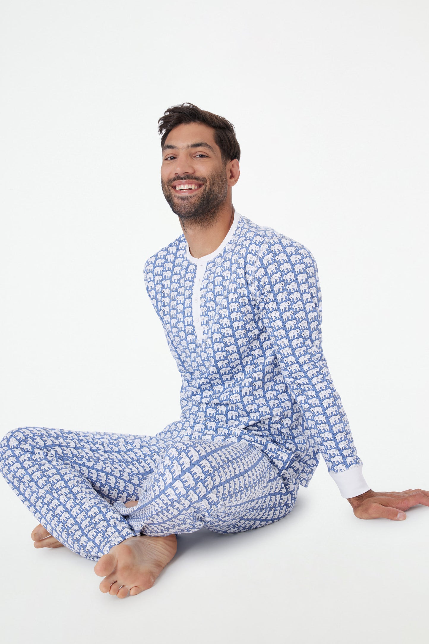 Roller Rabbit Men's Blue Hathi Spencer Pajamas view 6