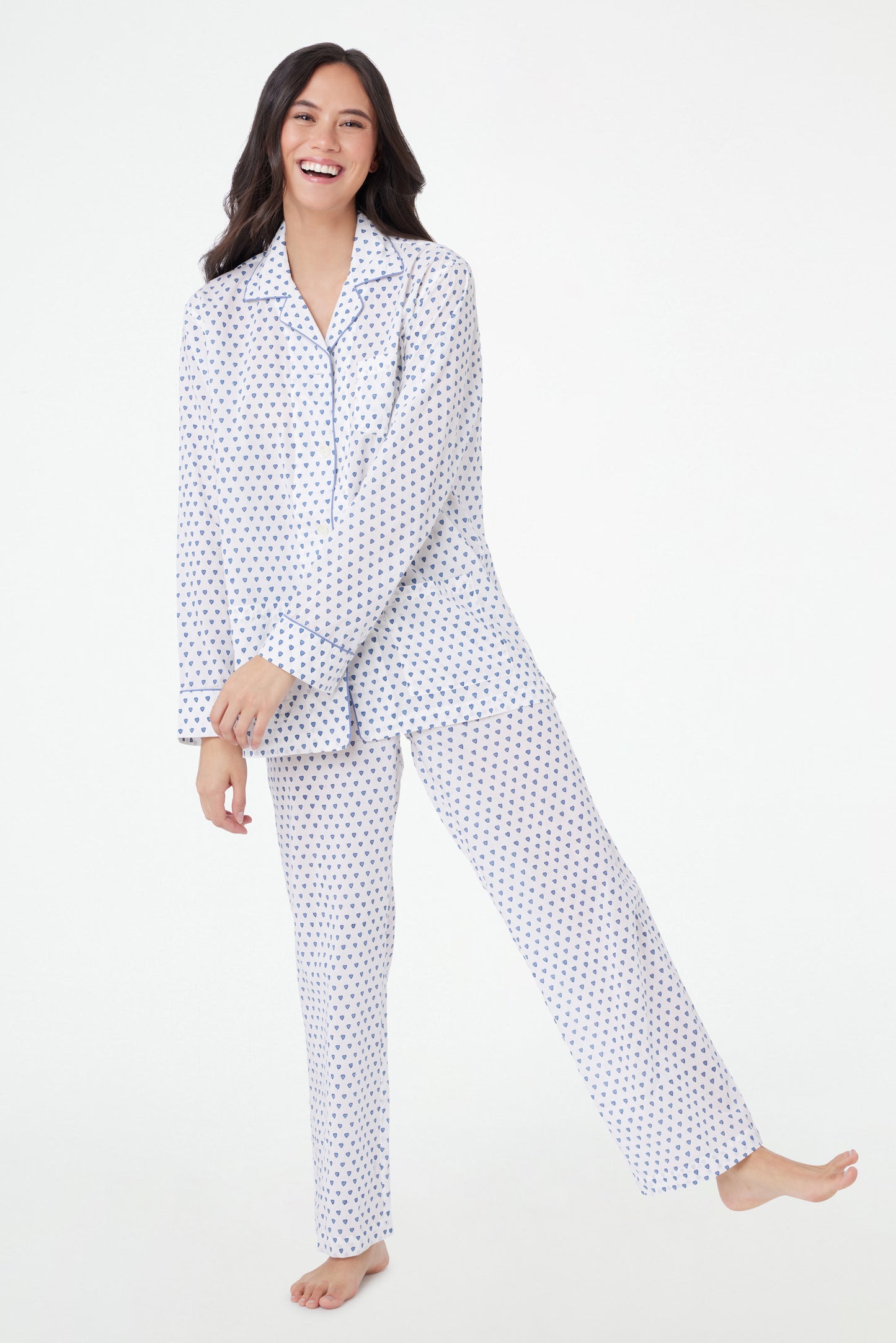 Roller Rabbit Blue Hearts Loungewear Set view 4