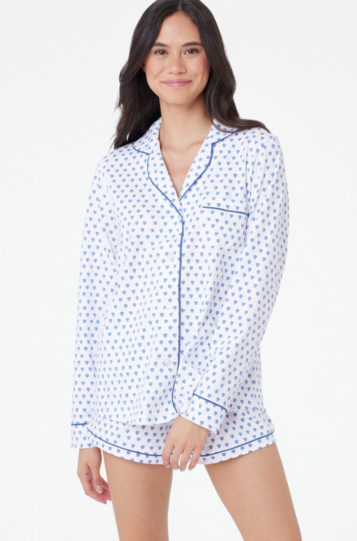 Roller Rabbit Blue Hearts Paola Polo Pajamas view 1