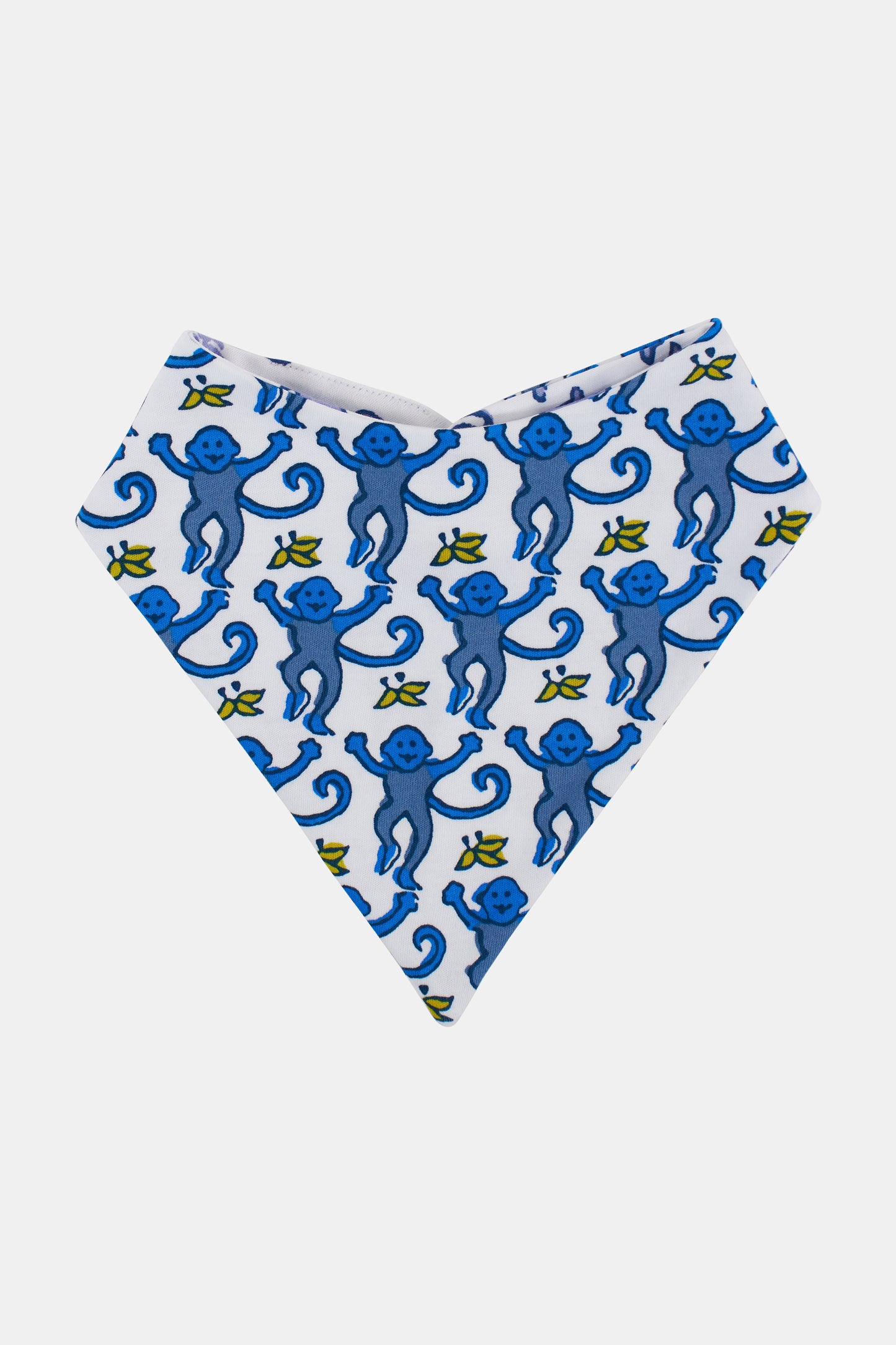 Roller Rabbit Blue Infant Monkey & Moby Reversible Bandana Bib Set view 3