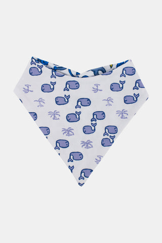 Roller Rabbit Blue Infant Monkey & Moby Reversible Bandana Bib Set