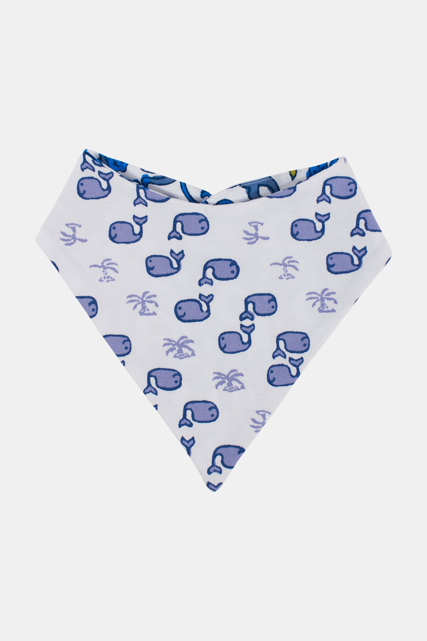 Roller Rabbit Blue Infant Monkey & Moby Reversible Bandana Bib Set view 4
