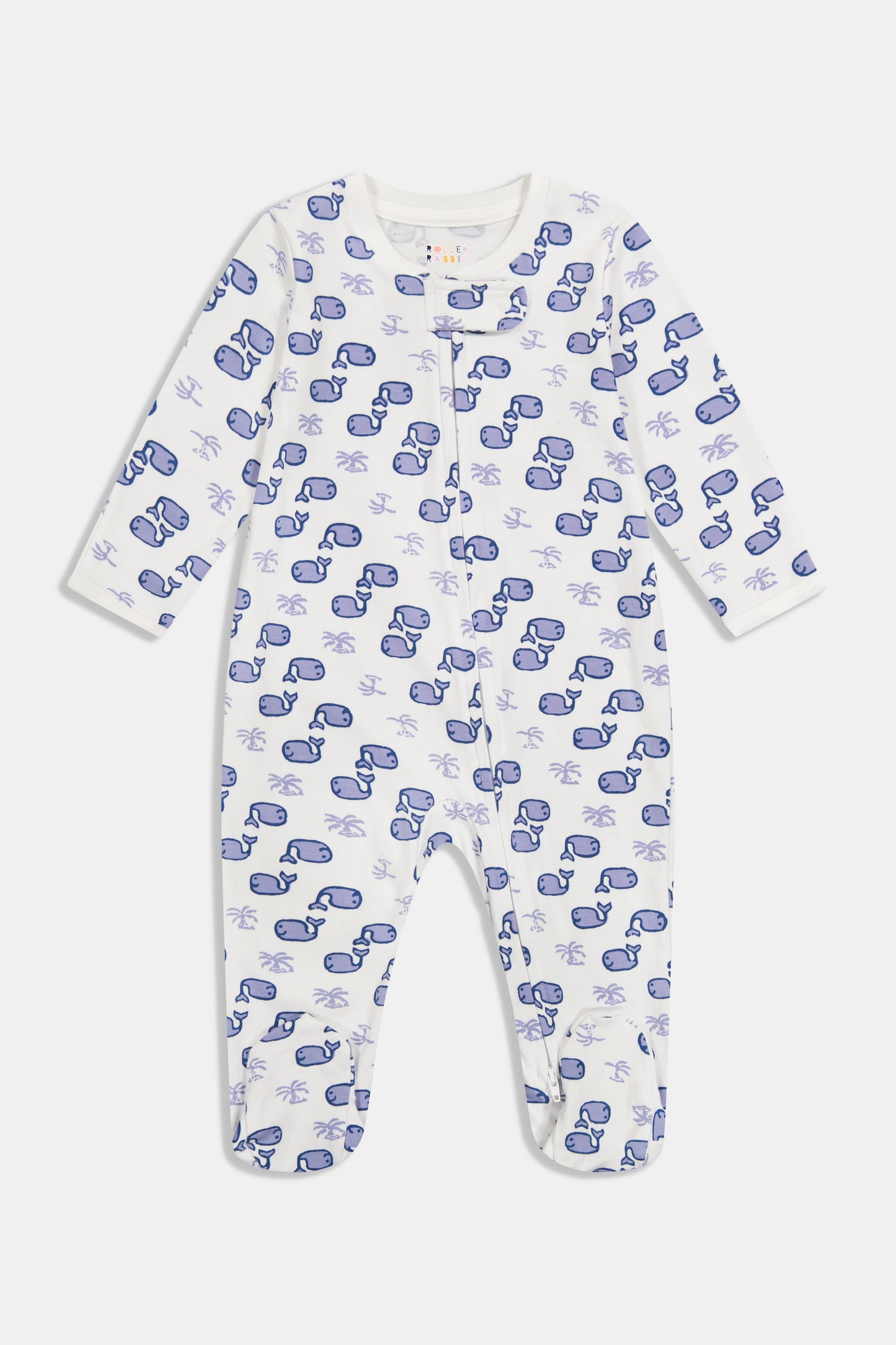 Roller Rabbit Infant Blue Moby Zipper Footie view 2