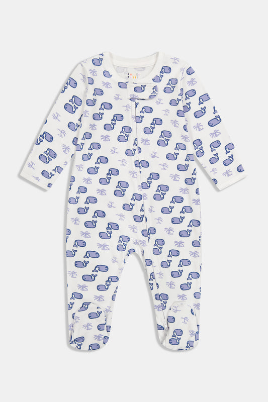 Roller Rabbit Infant Blue Moby Zipper Footie view 1