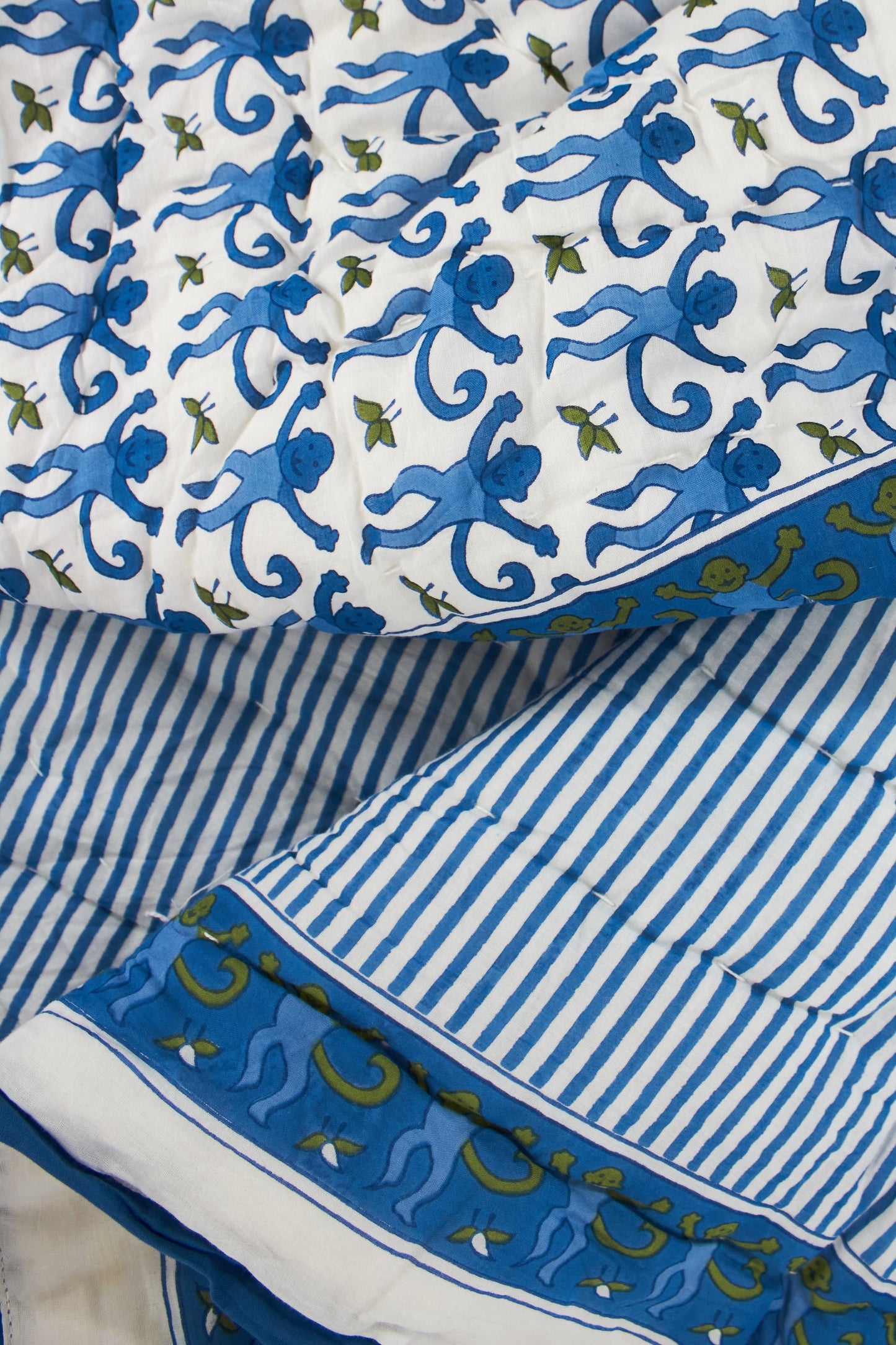 Roller Rabbit Blue Monkey Baby Quilt view 3
