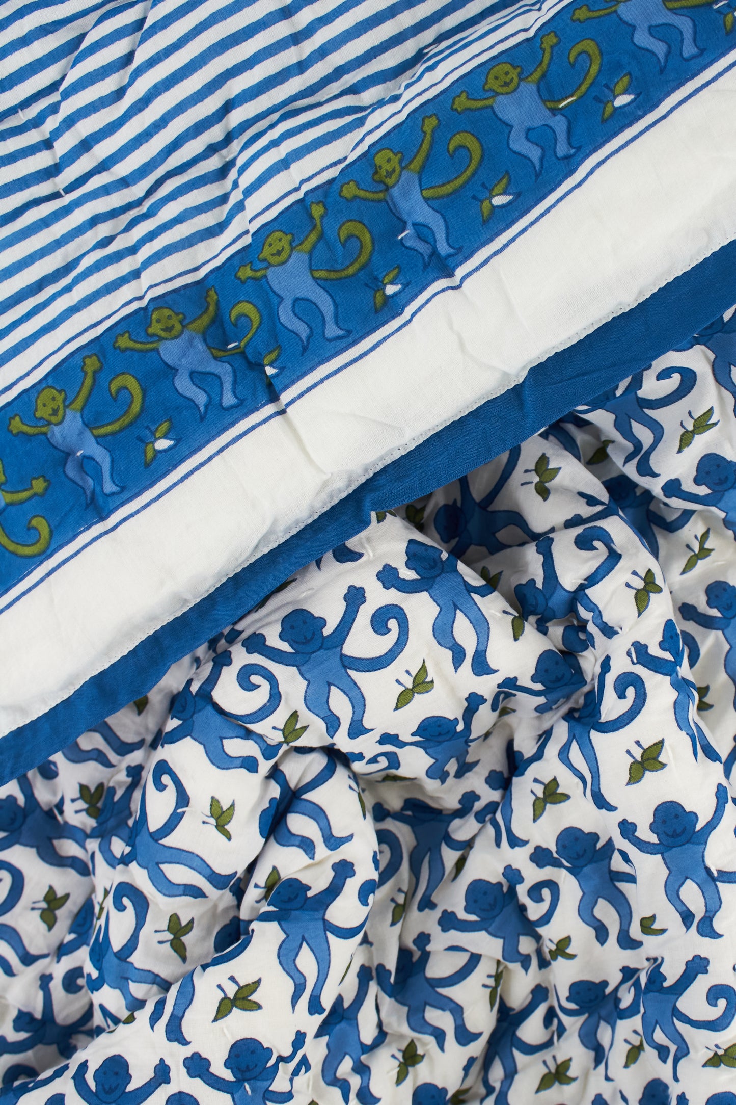 Roller Rabbit Blue Monkey Baby Quilt view 2