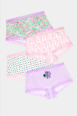 Roller Rabbit Mixed Icon Boyshort 4 Pack