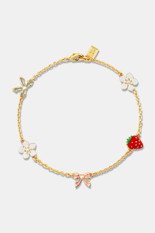 Strawberry Bows Anklet