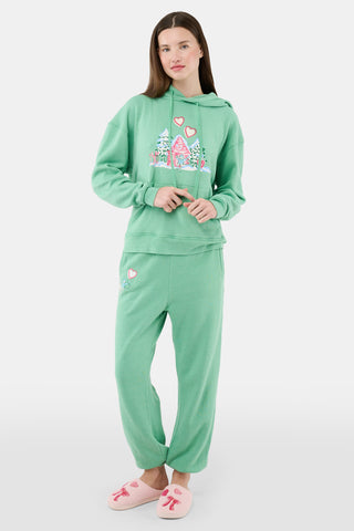 ROLLER RABBIT GREEN COZY CABIN SWEATPANTS