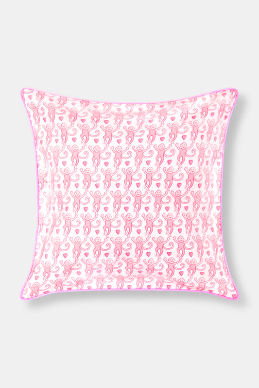 Roller Rabbit Pale Pink Lovely Monkey Decorative Pillow view 1