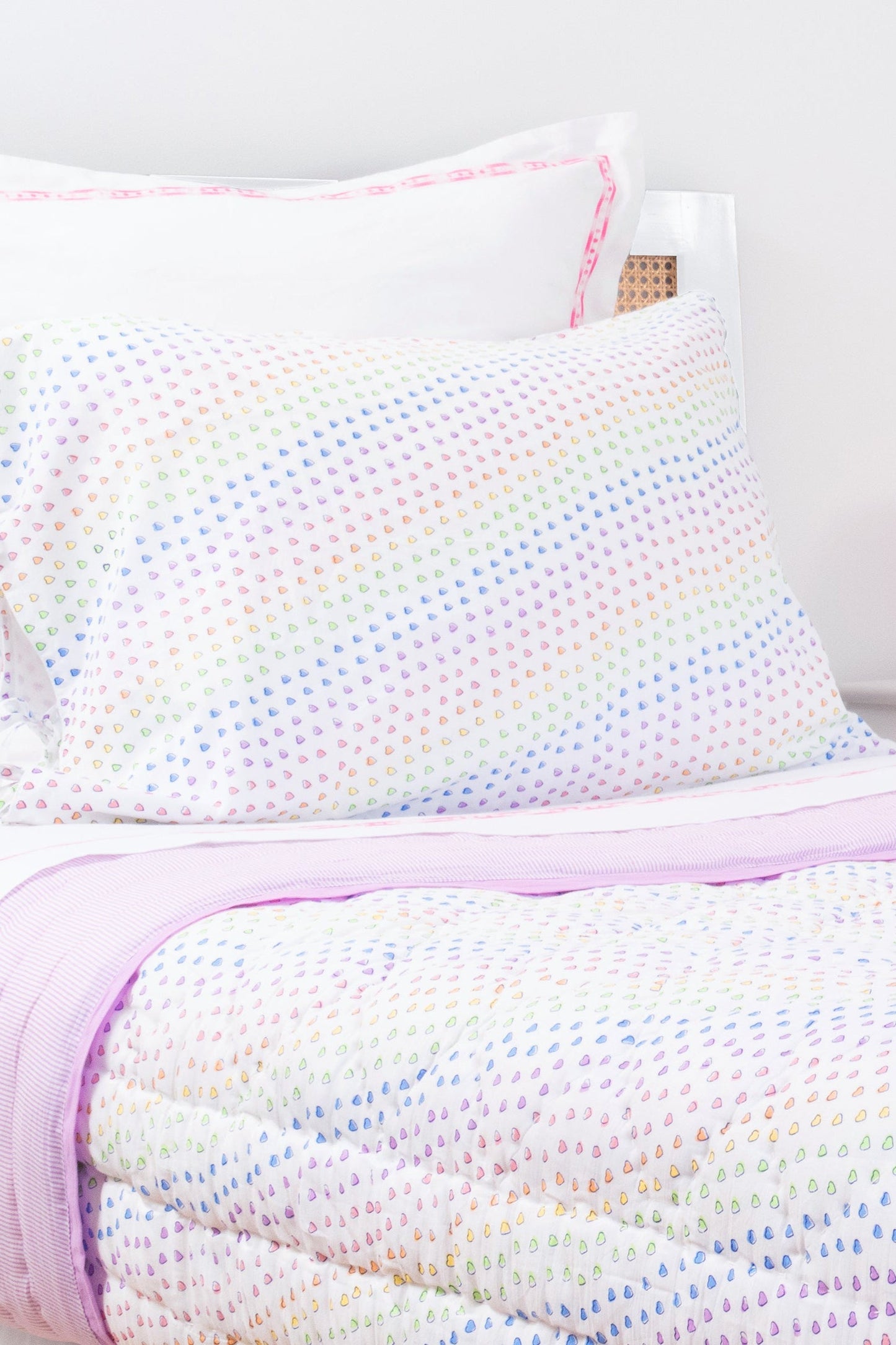Roller Rabbit Disco Hearts Pillowcase Set with Ties view 3