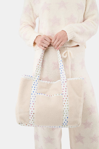 Disco Hearts Sherpa Tote Bag