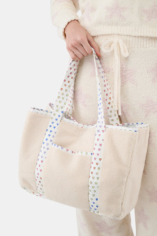 Disco Hearts Sherpa Tote Bag