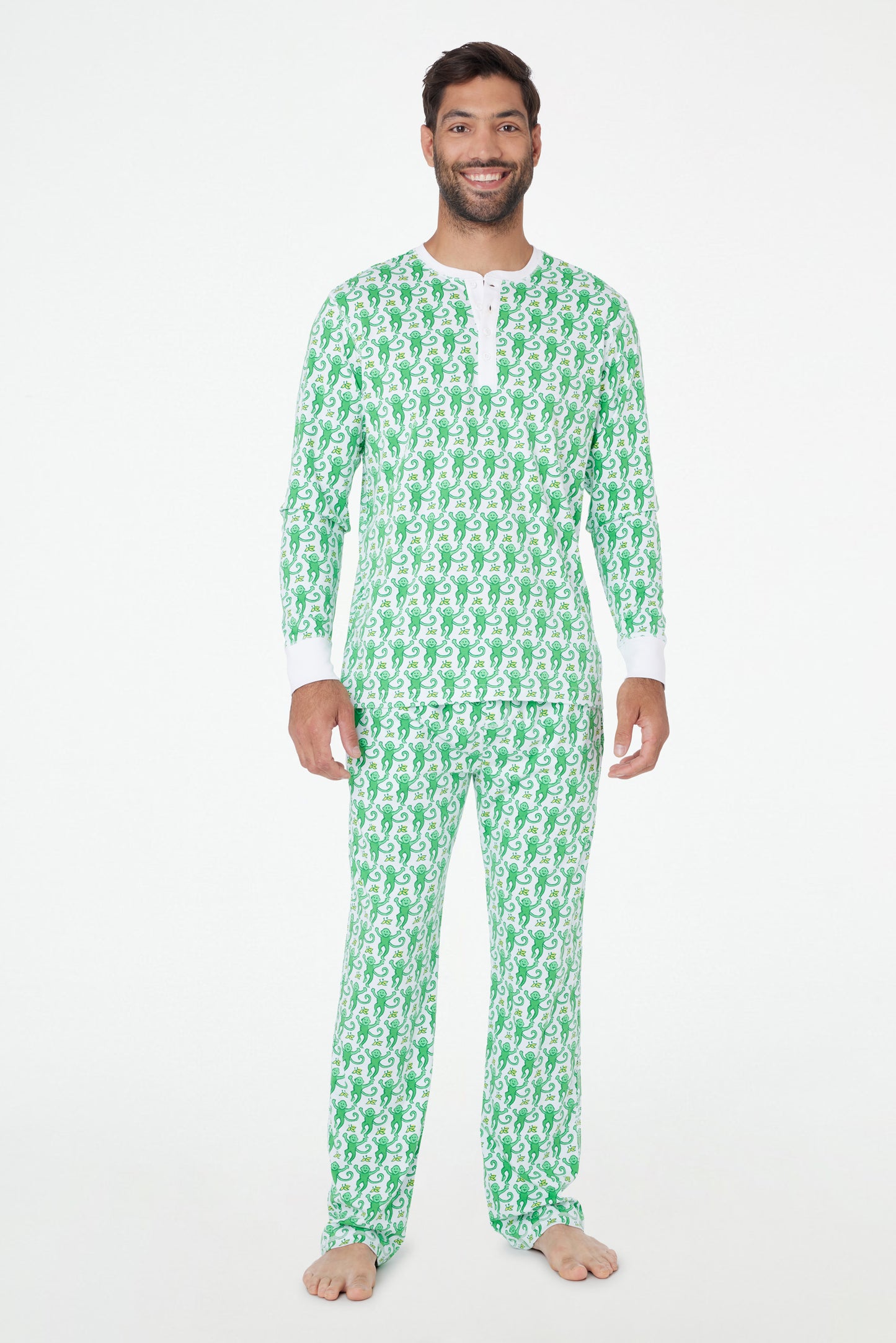 Roller Rabbit Men's Emerald Monkey Spencer Pajamas 