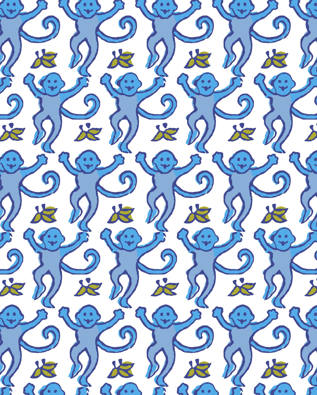 Roller Rabbit Blue Monkey Print
