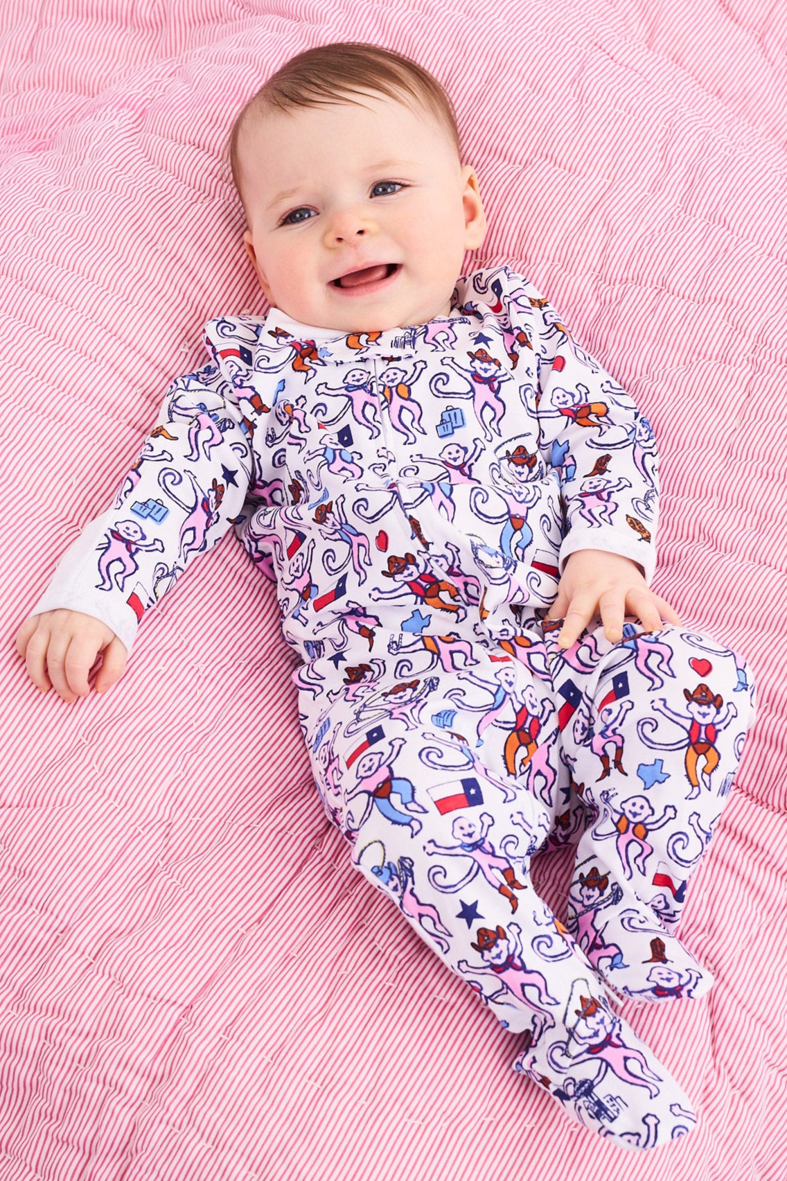 Infant Dallas Monkey Zipper Footie view 2