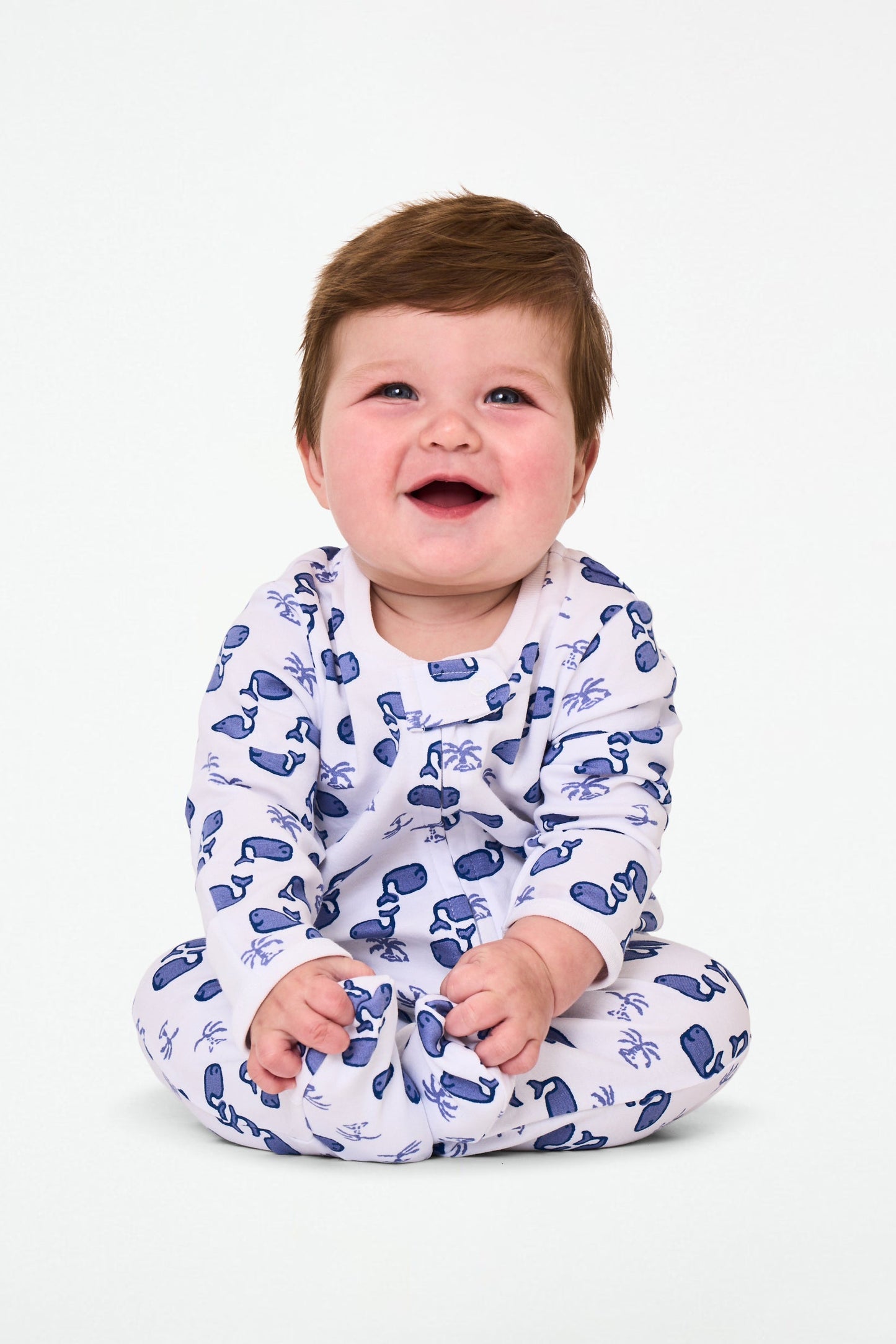 Roller Rabbit Infant Blue Moby Zipper Footie view 2