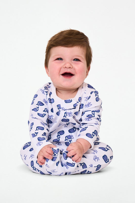 Roller Rabbit Infant Blue Moby Zipper Footie view 1