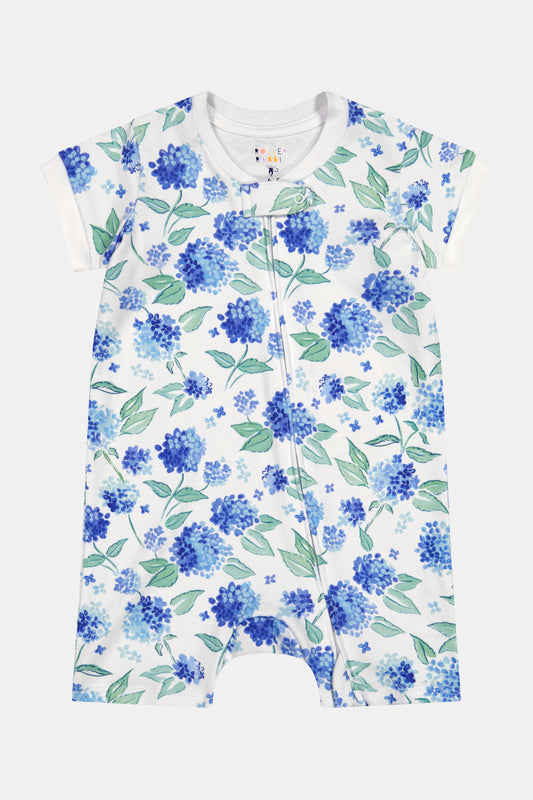 Infant Ditsy Hydrangea Short Sleeve Zipper Onesie view 1